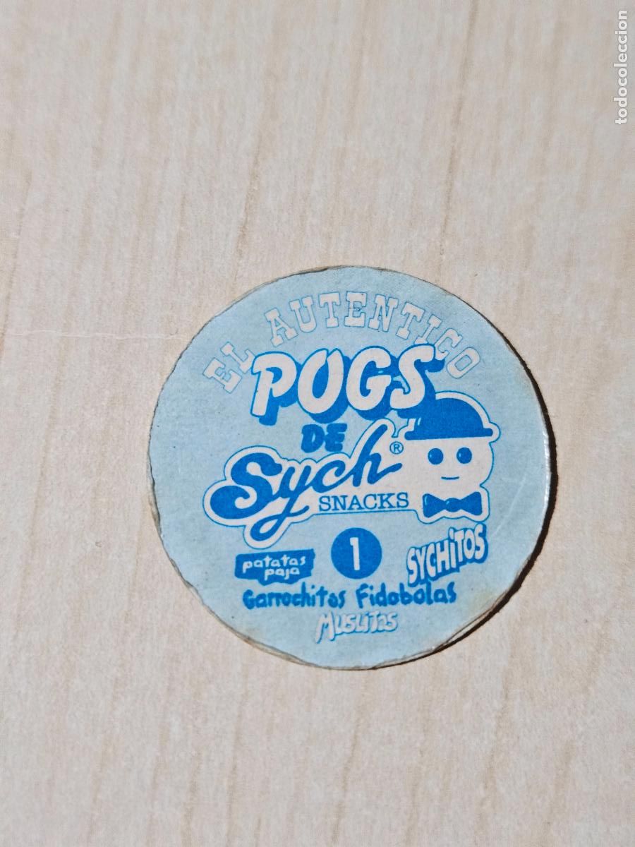 Coleccionismo cromos antiguos: TAZO N &ordm; 1 EL AUT&Eacute;NTICO POGS DE SYCH SNACKS SYCHITOS - Foto 2