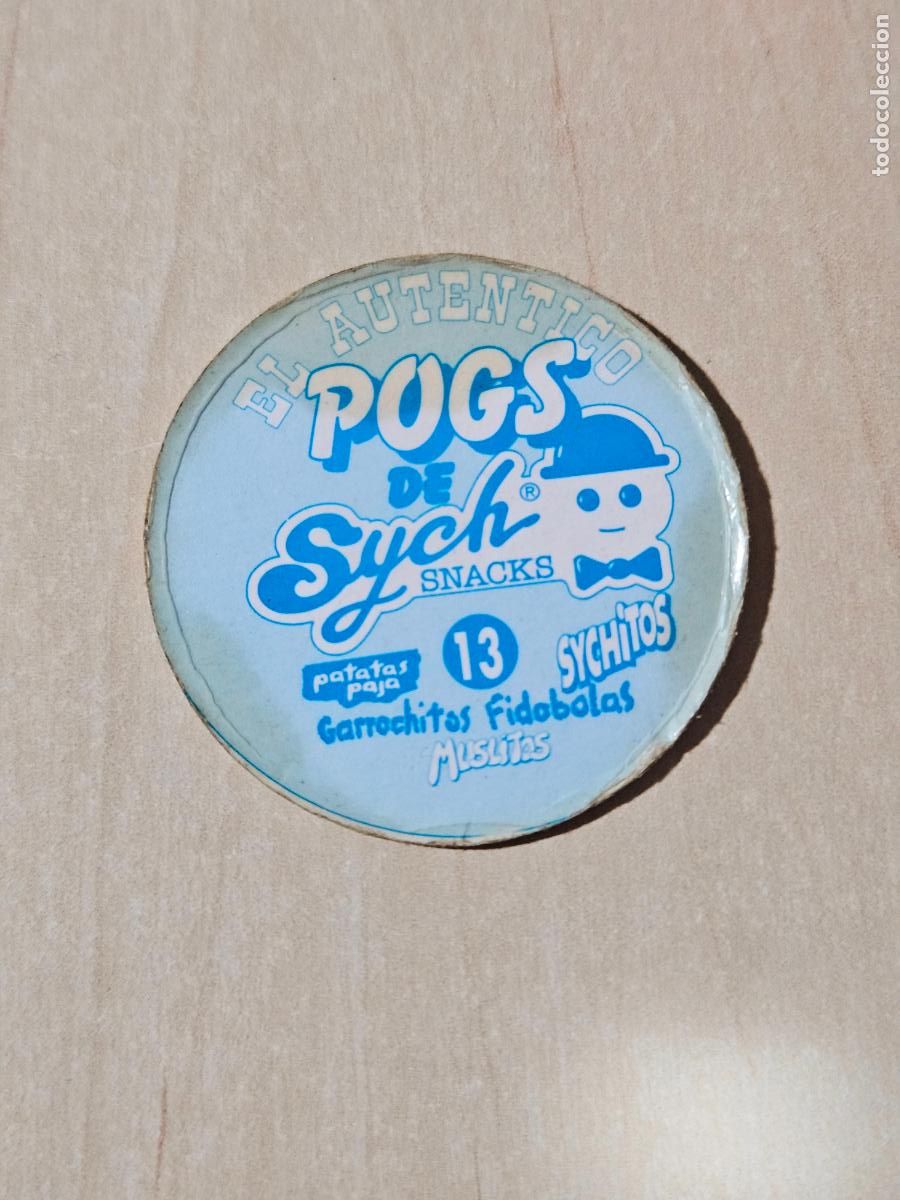 Coleccionismo cromos antiguos: TAZO N &ordm; 13 EL AUT&Eacute;NTICO POGS DE SYCH SNACKS SYCHITOS - Foto 2