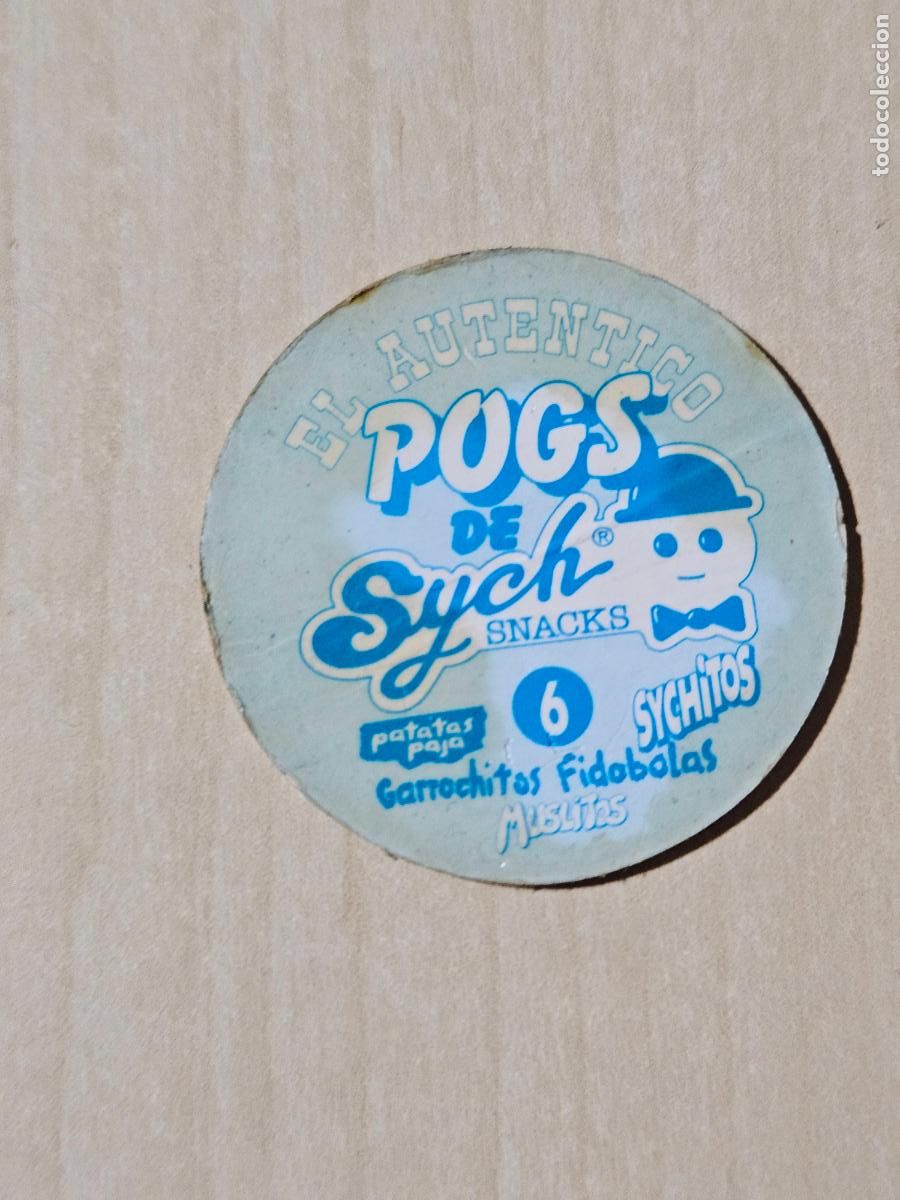 Coleccionismo cromos antiguos: TAZO N &ordm; 6 EL AUT&Eacute;NTICO POGS DE SYCH SNACKS SYCHITOS - Foto 2