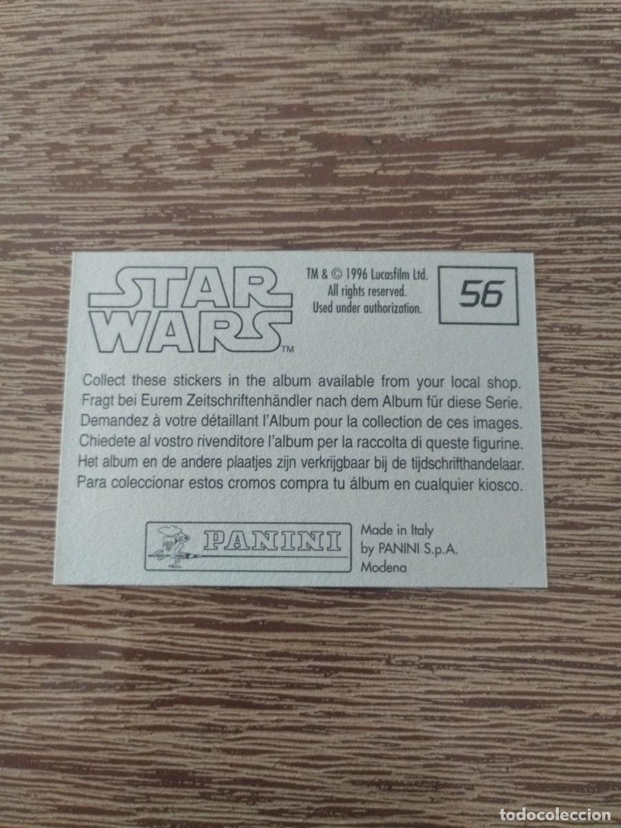 Coleccionismo cromos antiguos: N&deg; 56 Sin Pegar - Star Wars - Panini - 1996 - Foto 2