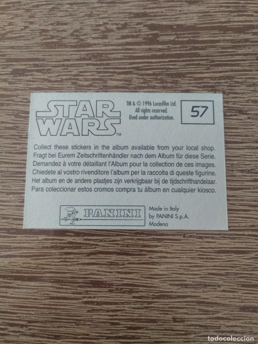 Coleccionismo cromos antiguos: N&deg; 57 Sin Pegar - Star Wars - Panini - 1996 - Foto 2