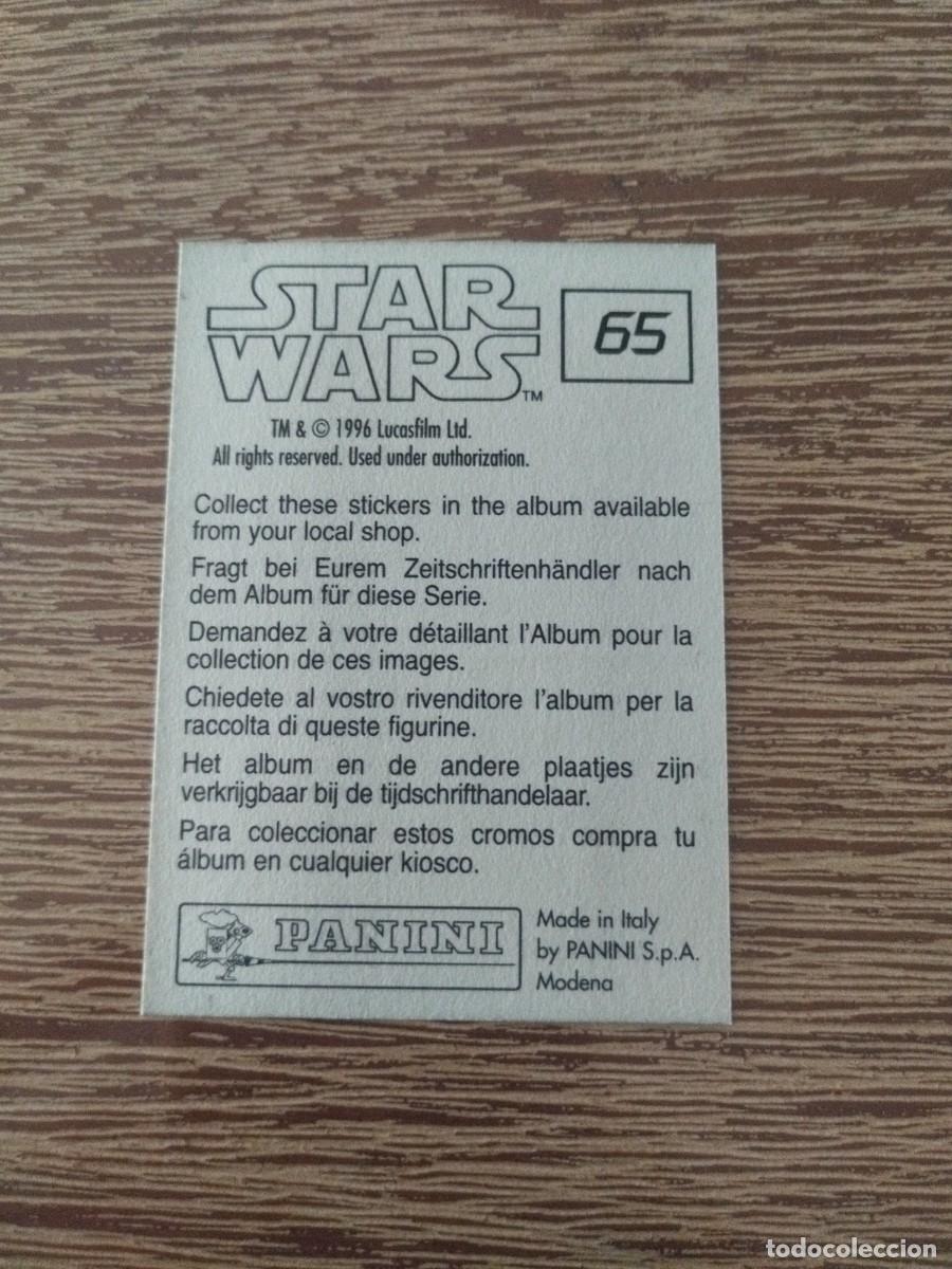 Coleccionismo cromos antiguos: N&deg; 65 Sin Pegar - Star Wars - Panini - 1996 - Foto 2