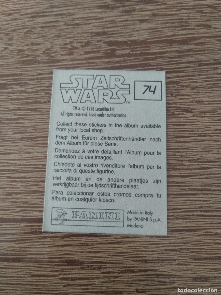 Coleccionismo cromos antiguos: N&deg; 74 Sin Pegar - Star Wars - Panini - 1996 - Foto 2