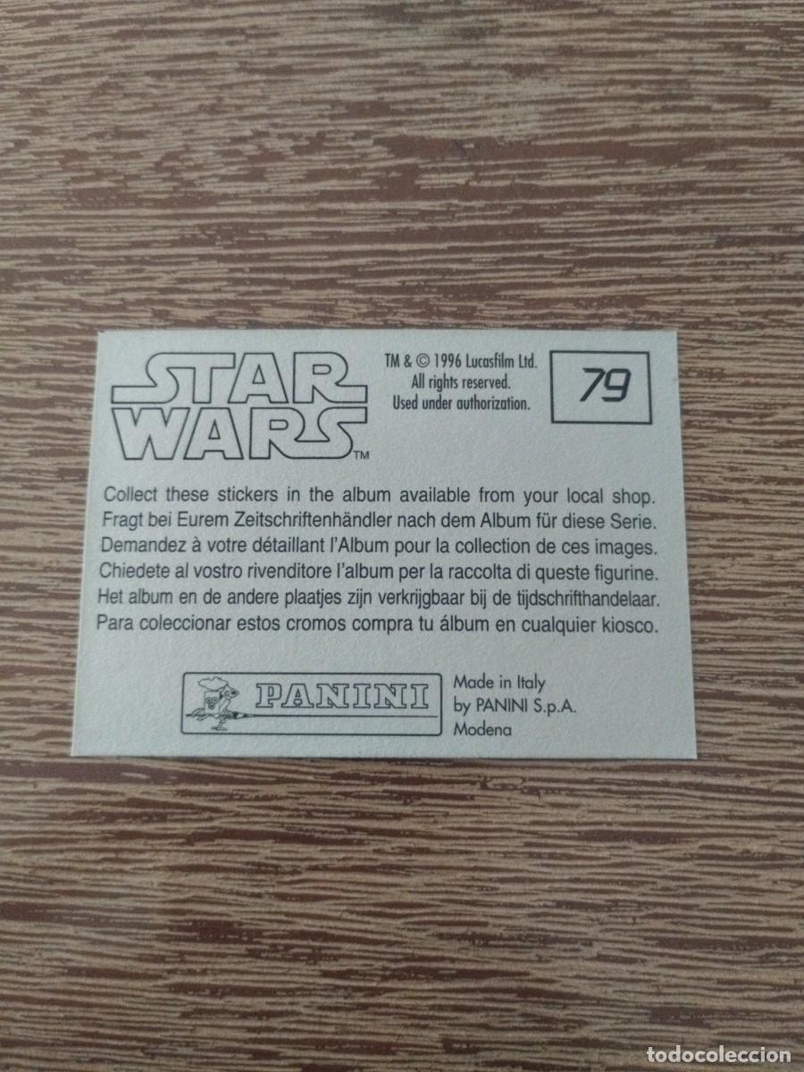 Coleccionismo cromos antiguos: N&deg; 79 Sin Pegar - Star Wars - Panini - 1996 - Foto 2