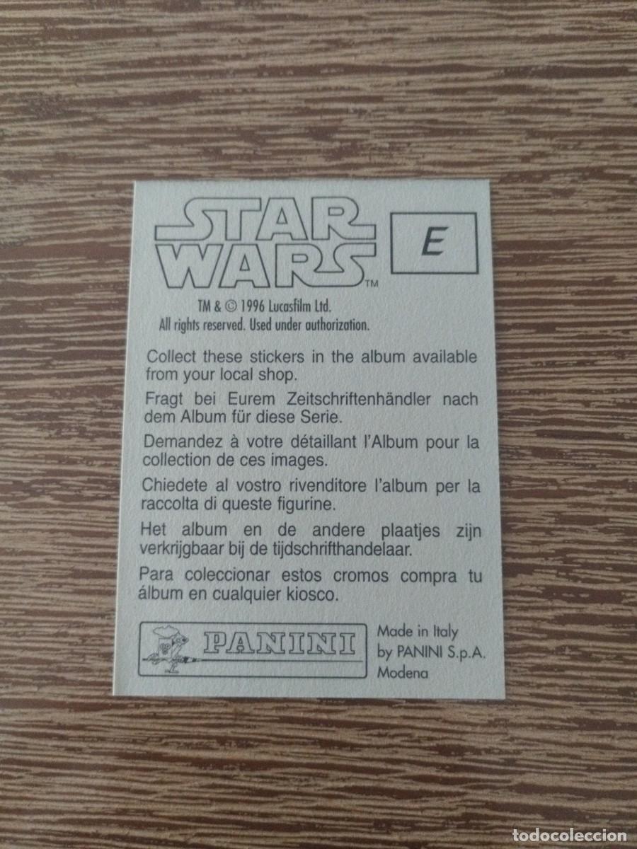 Coleccionismo cromos antiguos: N&deg; E Sin Pegar - Star Wars - Panini - 1996 - Foto 2