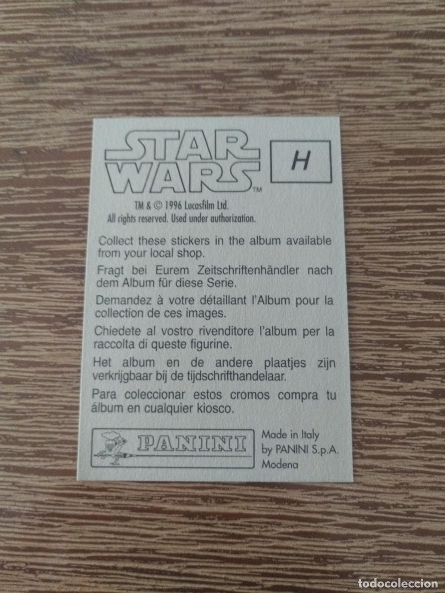 Coleccionismo cromos antiguos: N&deg; H Sin Pegar - Star Wars - Panini - 1996 - Foto 2