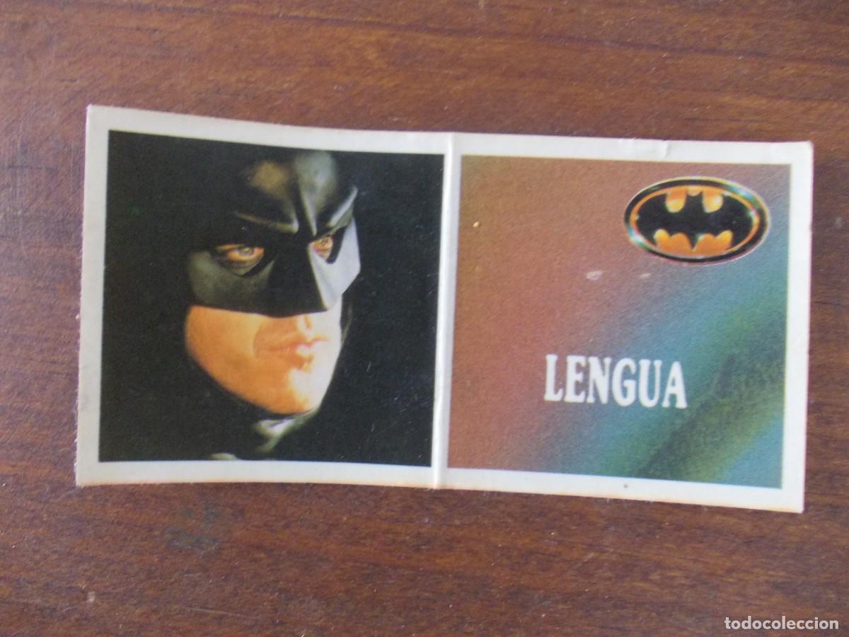 Collectable Antique Stickers: Cromo promocional Batman Returns con Batman y texto Lengua Colecci&oacute;n Risi 1992