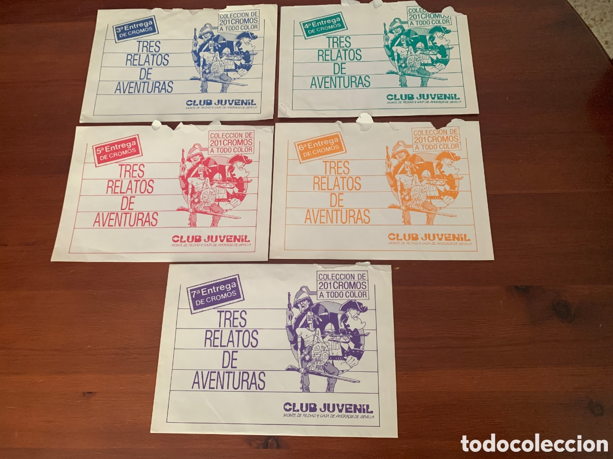 Collectionnisme Cartes &agrave; collectionner anciennes: Lote 5 sobres numerados de la Colecci&oacute;n 3 Relatos de Aventuras