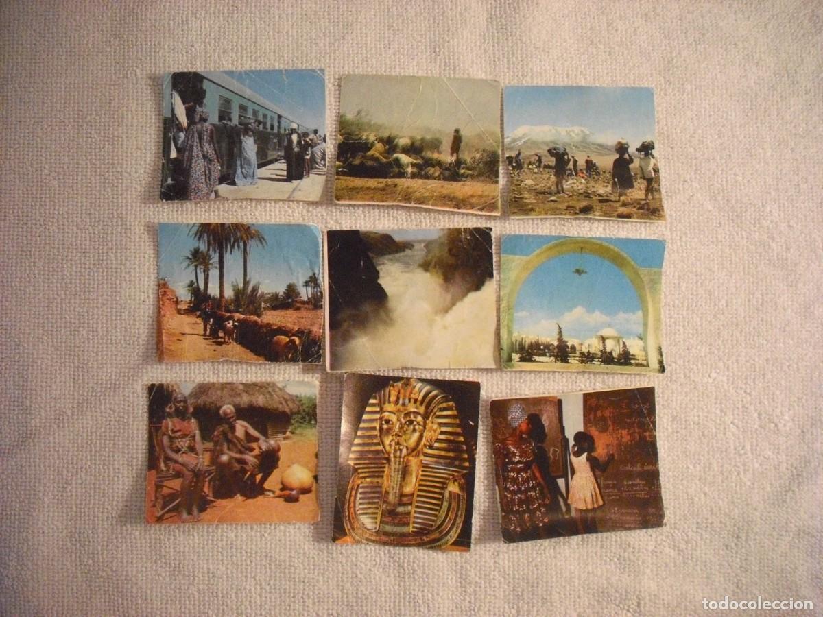 Coleccionismo Cromos antiguos: AFRICA , EL MUNDO A TRAVES DE SUS CONTINENTES LOTE DE 9 CROMOS SIN PEGAR