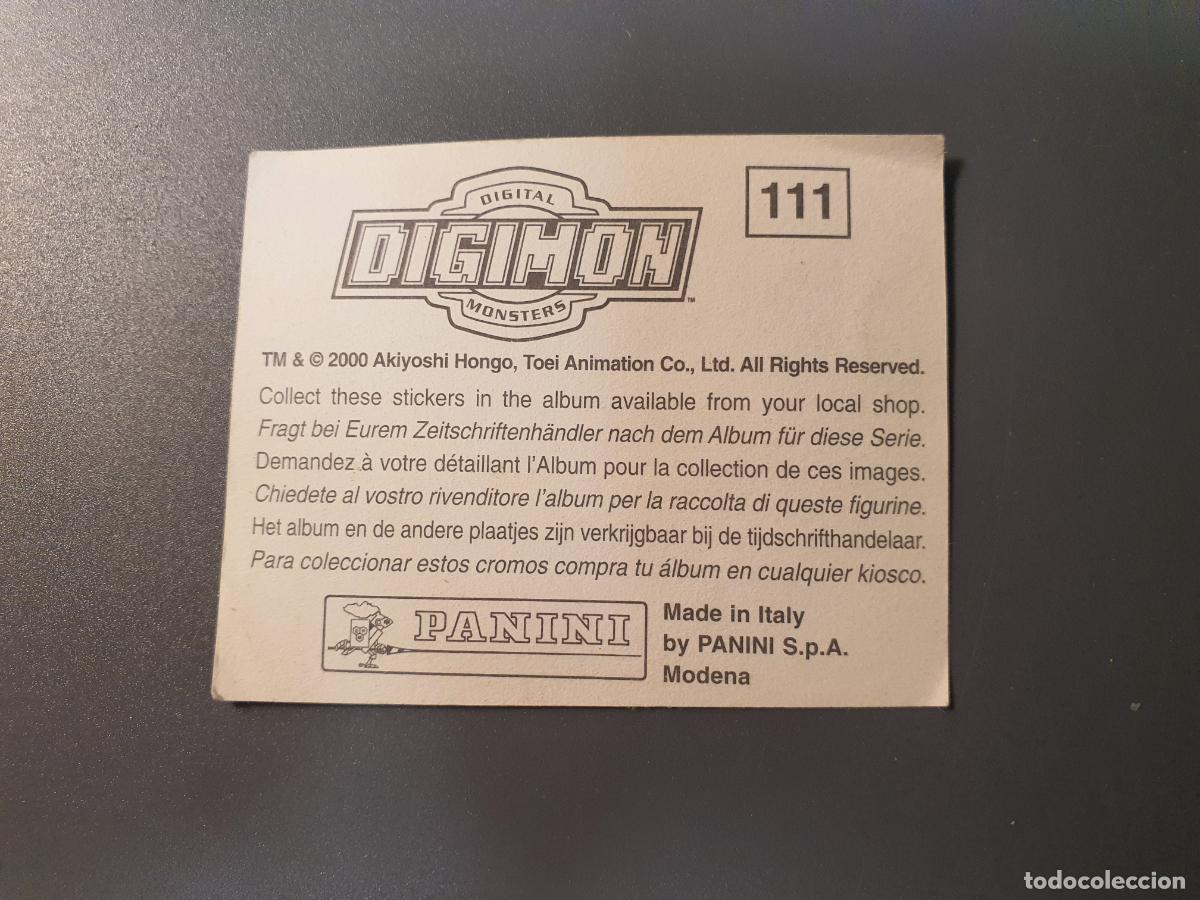 Coleccionismo cromos antiguos: CROMO PANINI 2000 - DIGIMON - N&ordm; 111 - Foto 2