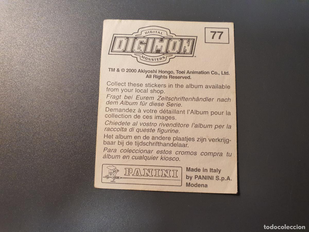 Coleccionismo cromos antiguos: CROMO PANINI 2000 - DIGIMON - N&ordm; 77 - Foto 2