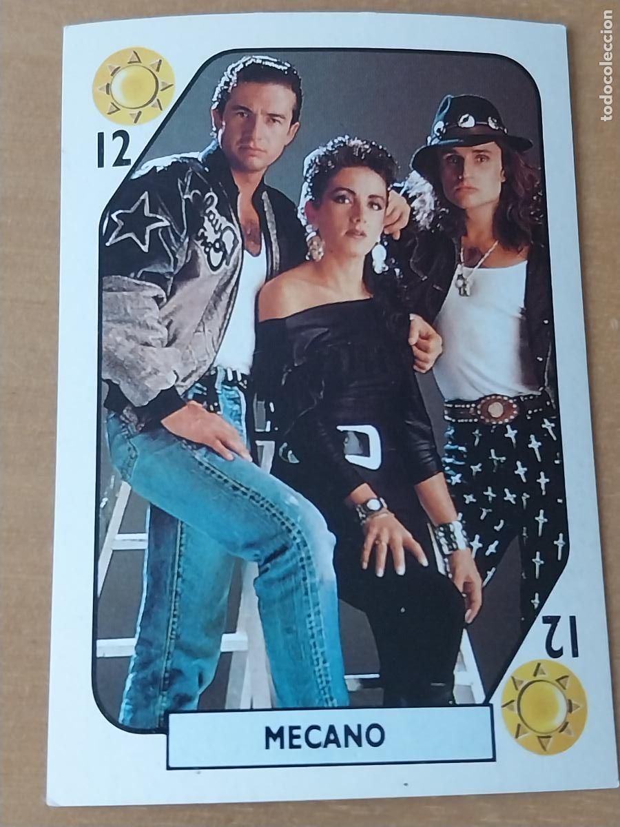 Coleccionismo Cromos antiguos: MECANO TELE BANCO POP CROMO CARTA 12 OROS GRUPO MUSICA ORIGINAL -- DORSO AZUL