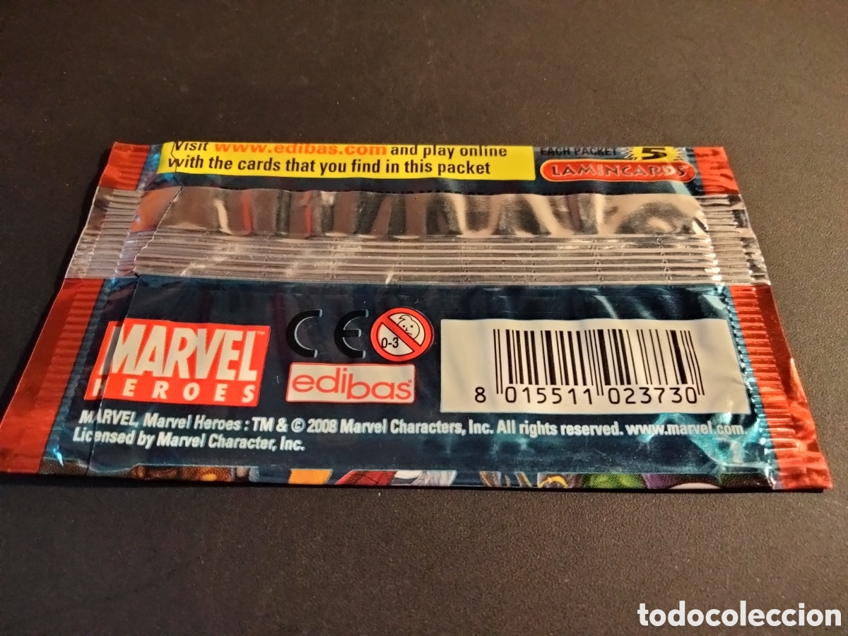 Coleccionismo cromos antiguos: SOBRE VACIO LAMINCARDS MARVEL HEROES A&Ntilde;O 2008 - Foto 2