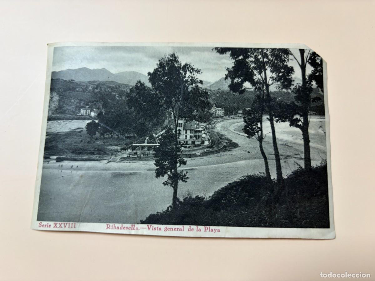 Coleccionismo cromos antiguos: CROMO GRANDES BELLEZAS DE ASTURIAS - SERIE XXVIII - RIBADESELLA - VISTA GENERAL DE LA PLAYA