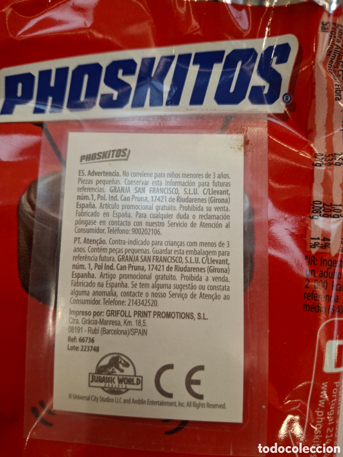 Coleccionismo cromos antiguos: PHOSKITOS JURASSIC WORLD REBIRTH - Foto 2