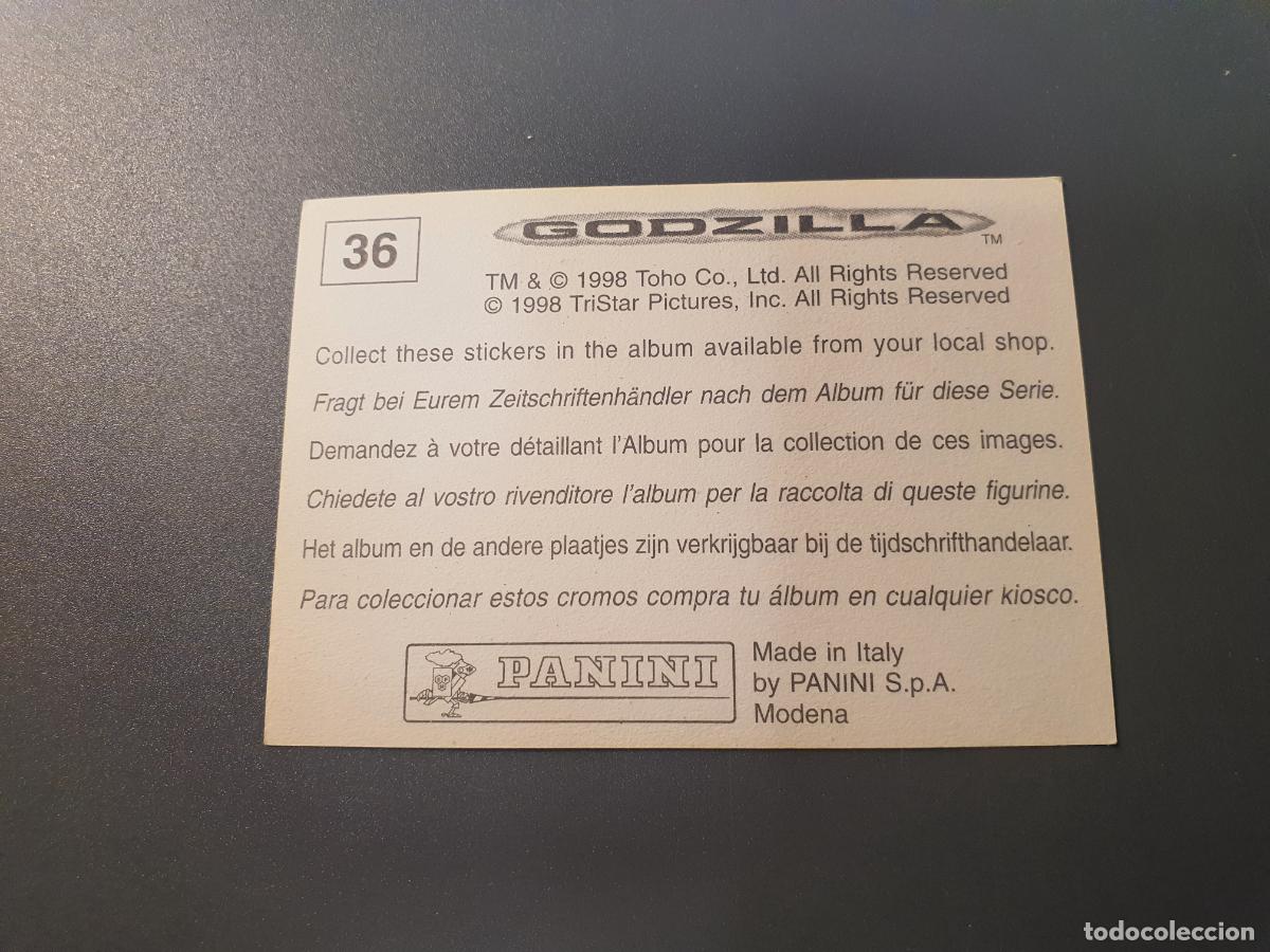 Coleccionismo cromos antiguos: CROMO PANINI 1998 - GODZILLA - N&ordm; 36 - Foto 2