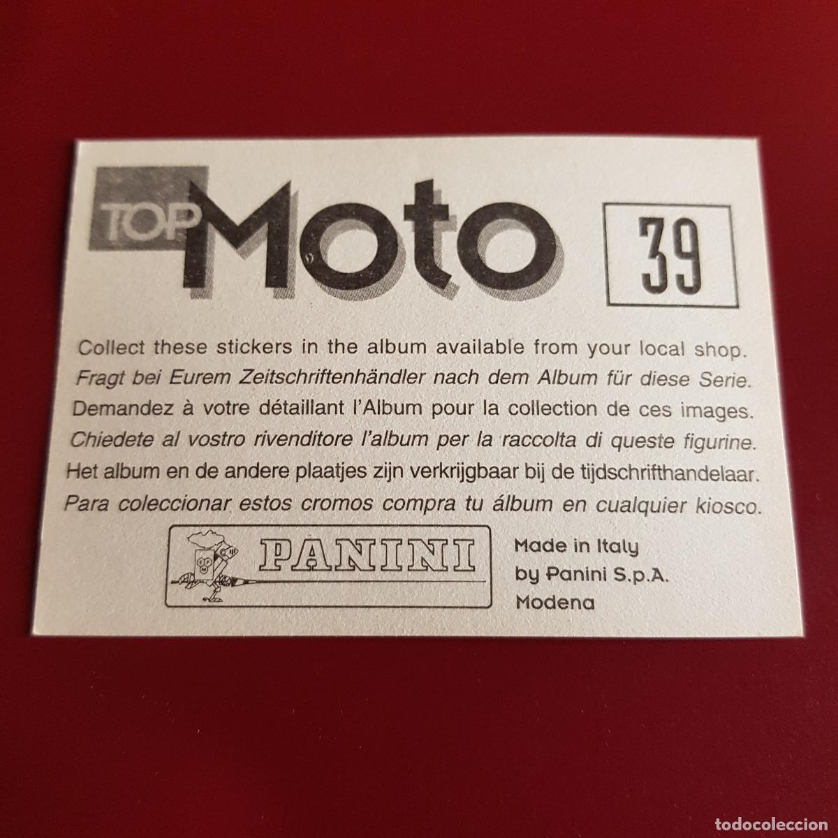 Coleccionismo cromos antiguos: PANINI - TOP MOTO - 39 - NUNCA PEGADO - Foto 2