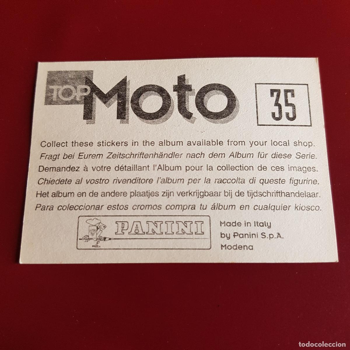 Coleccionismo cromos antiguos: PANINI - TOP MOTO - 35 - NUNCA PEGADO - Foto 2