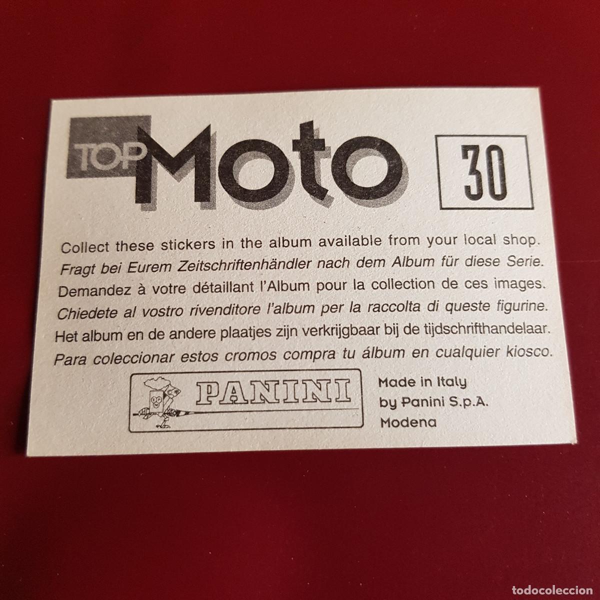 Coleccionismo cromos antiguos: PANINI - TOP MOTO - 30 - NUNCA PEGADO - Foto 2
