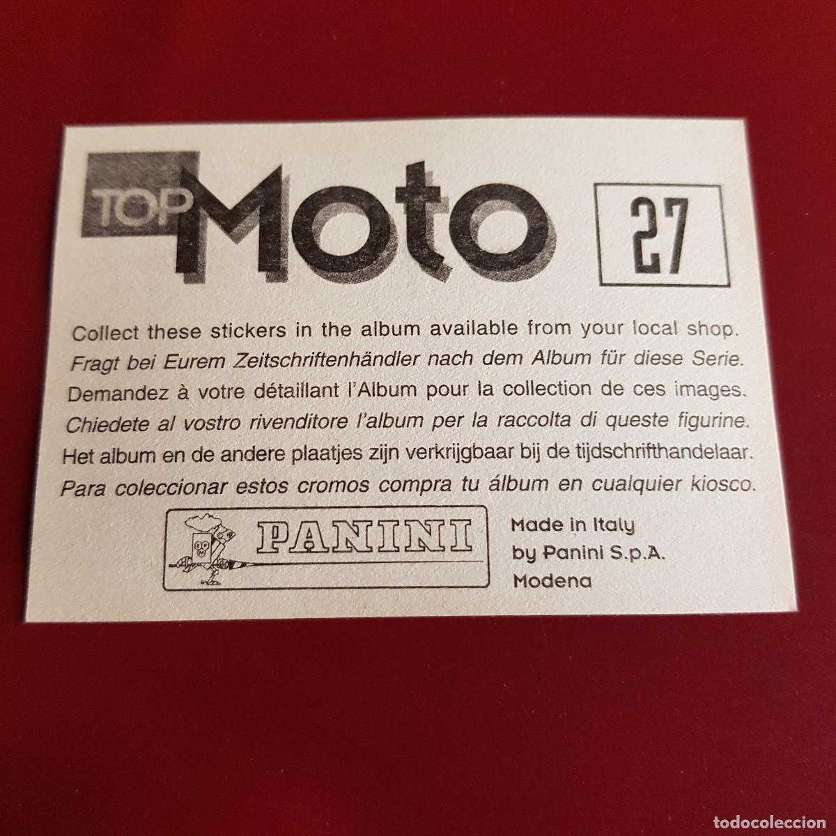 Coleccionismo cromos antiguos: PANINI - TOP MOTO - 27 - NUNCA PEGADO - Foto 2