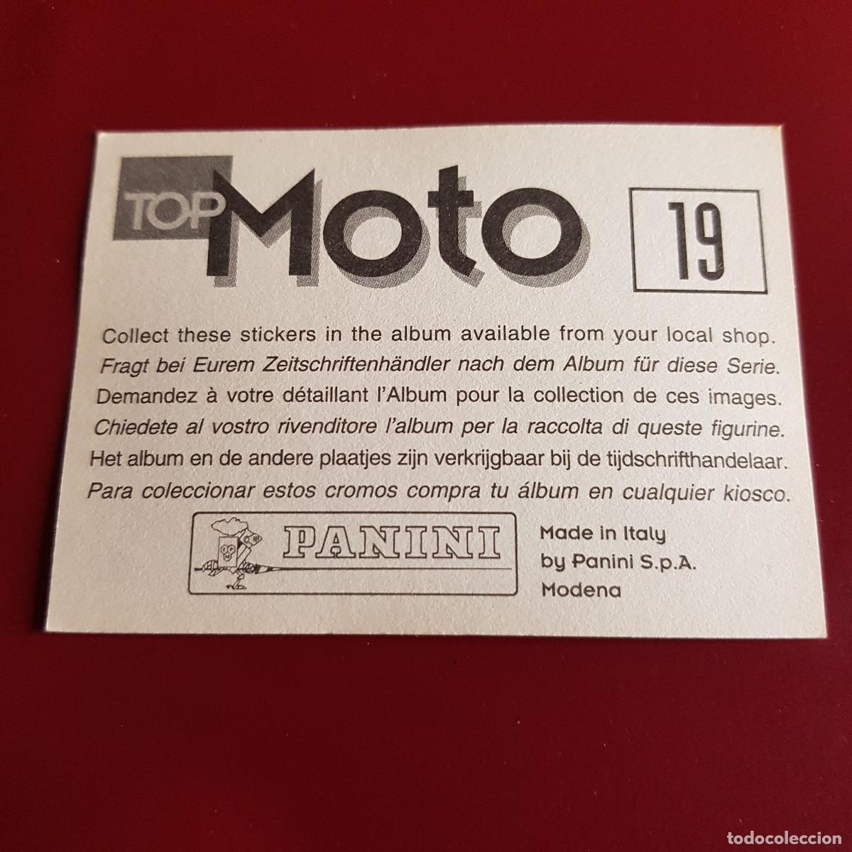 Coleccionismo cromos antiguos: PANINI - TOP MOTO - 19 - NUNCA PEGADO - Foto 2
