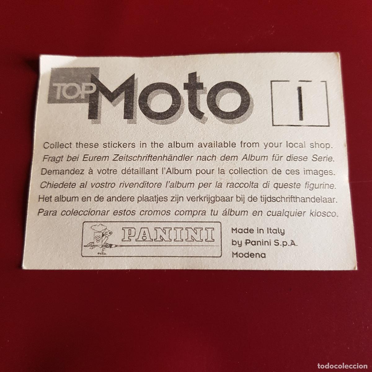 Coleccionismo cromos antiguos: PANINI - TOP MOTO - 1 - NUNCA PEGADO - Foto 2