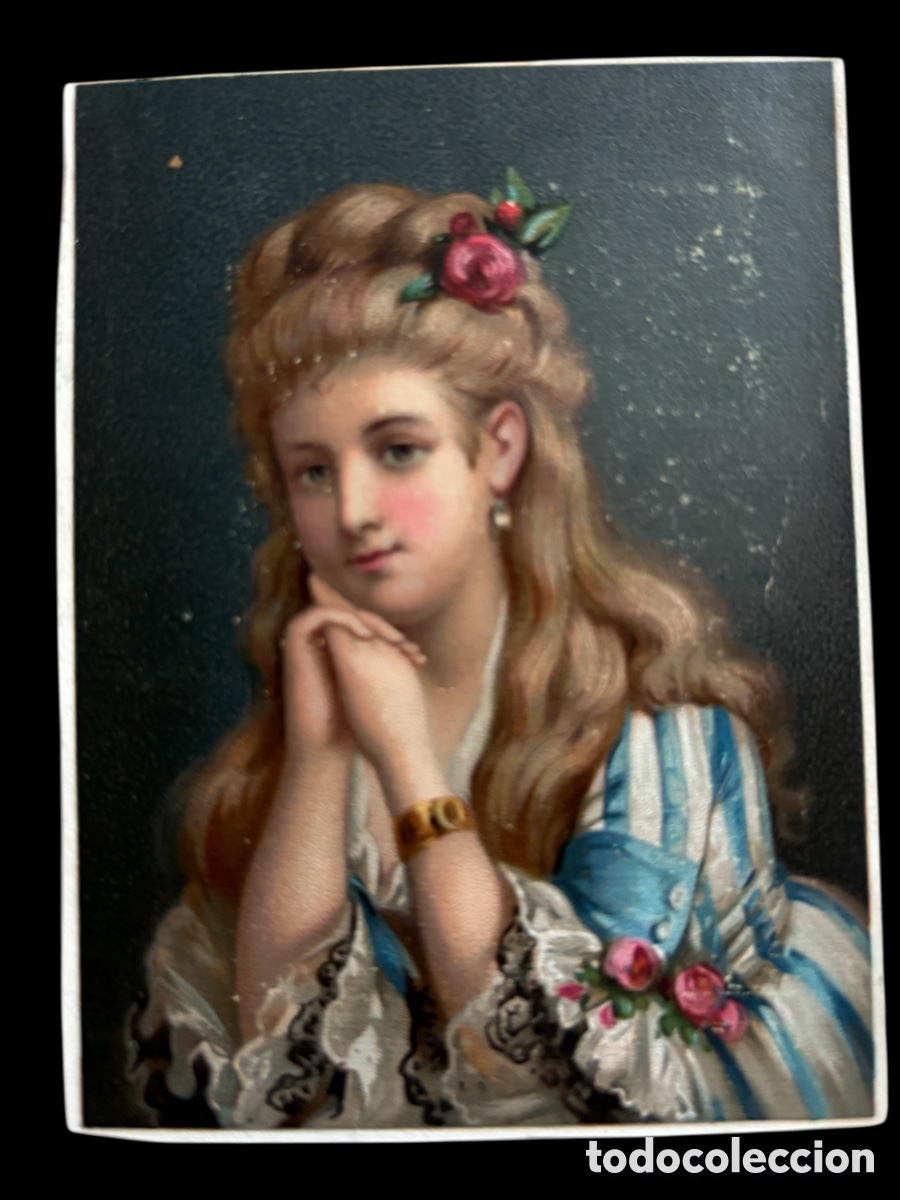 Coleccionismo cromos antiguos: Cromo de mujer en papel