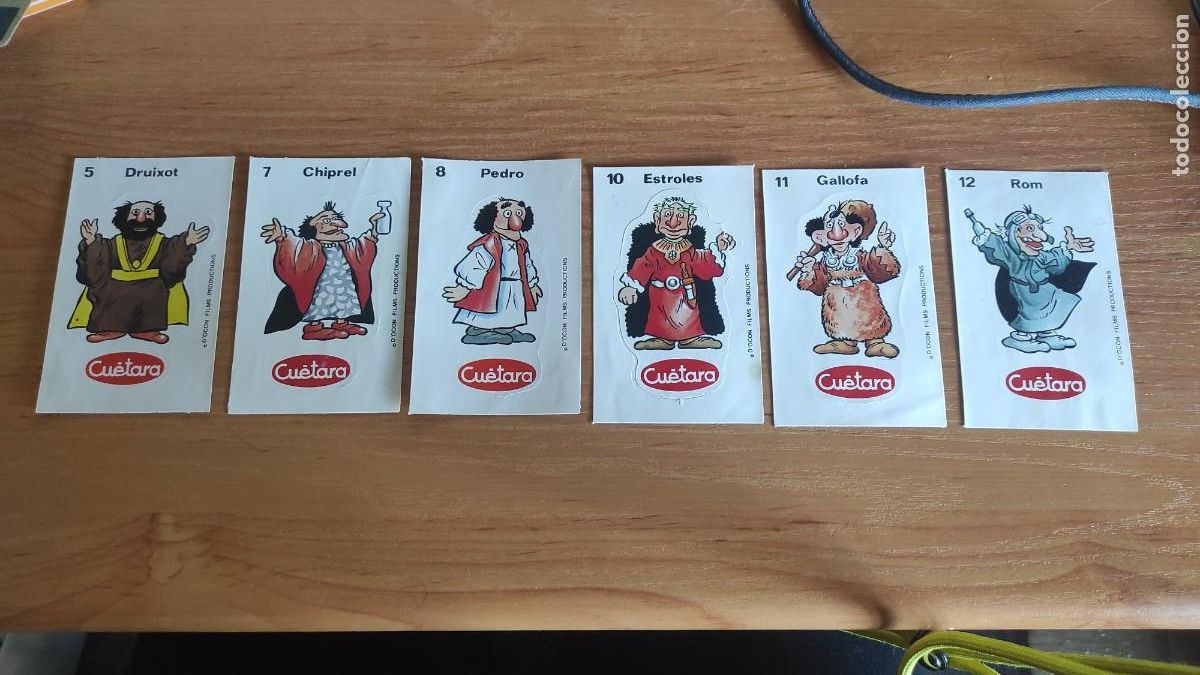 Colecionismo Cromos antigos: 6 Pegatina Galletas Cuetara Los Aurones. N&uacute;meros 5 7 8 10 11 y 12