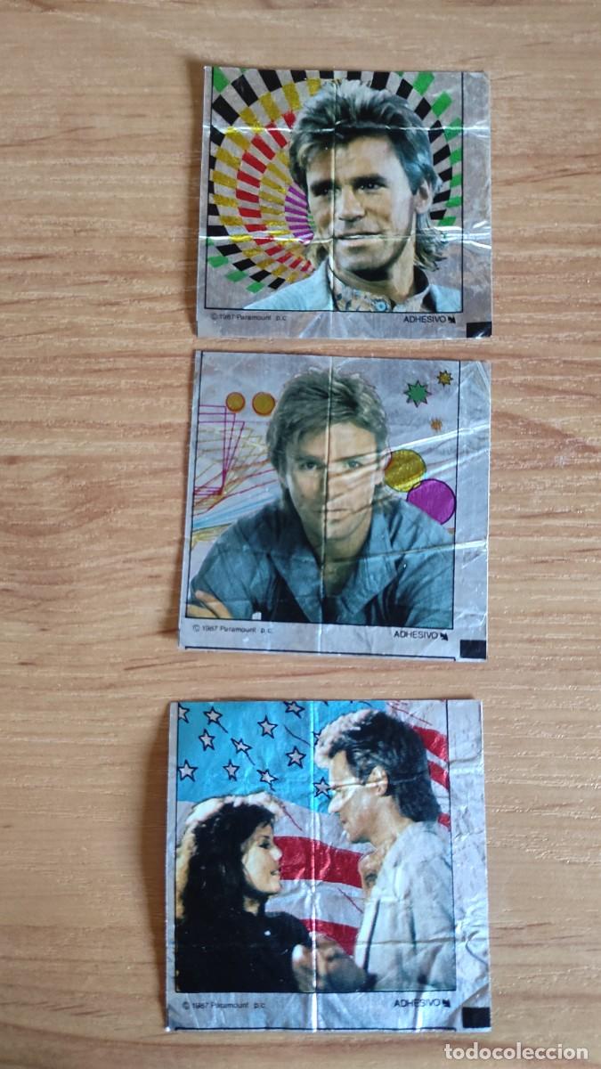 Coleccionismo cromos antiguos: 3 cromos MacGyver McGyver 1987 Paramount - Foto 1