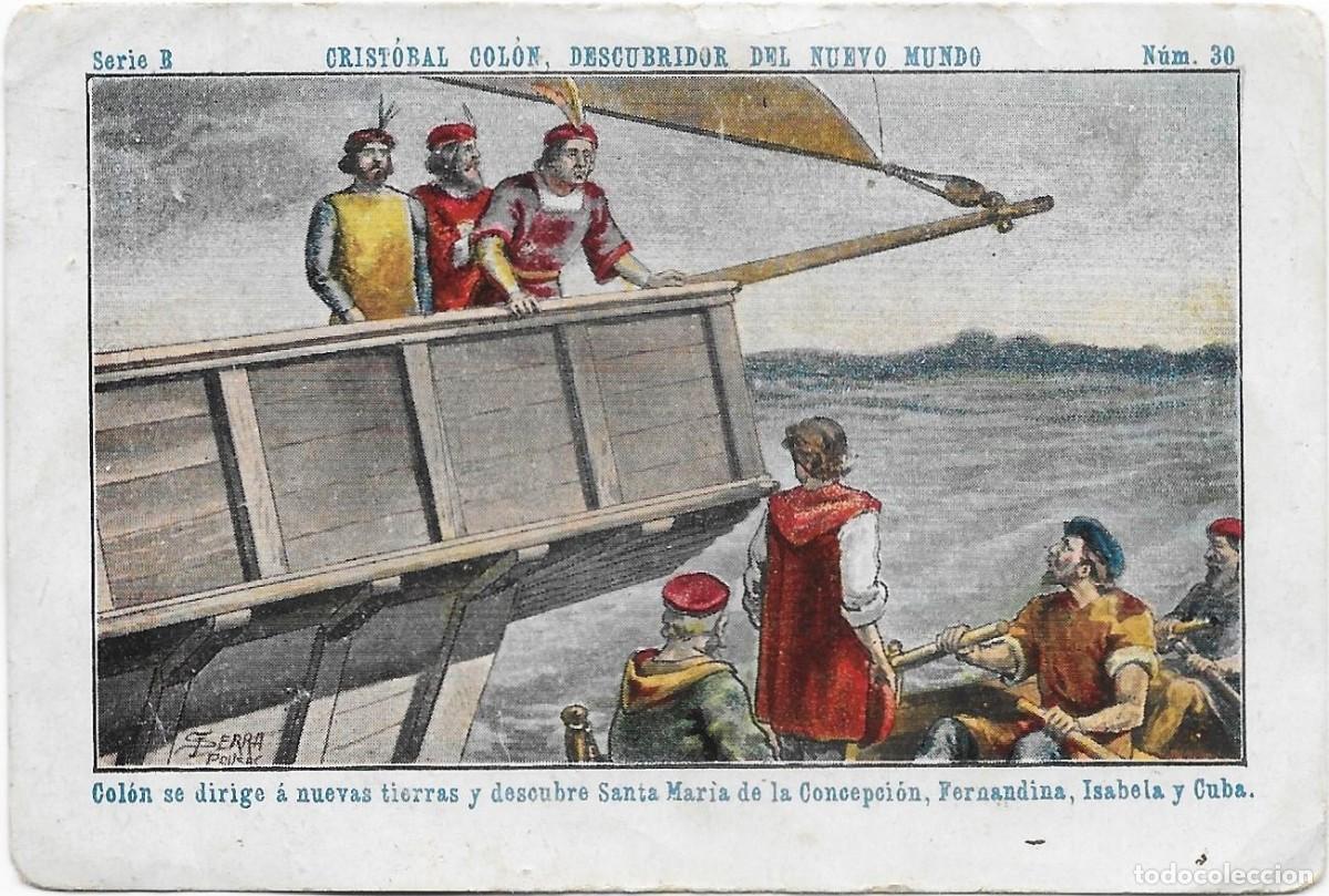 Coleccionismo Cromos antiguos: 7348K - CRISTOBAL COL&Oacute;N DESCUBRIDOR DEL NUEVO MUNDO - ANTIGUO CROMO N&ordm; 30- CHOCOLATE JUNCOSA