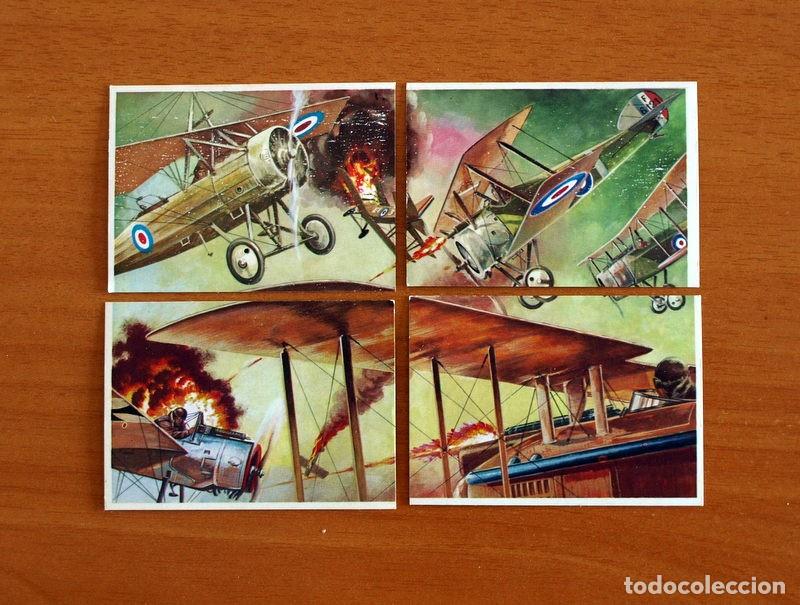 Collezionismo Figurine antiche: El mundo en guerra a trav&eacute;s de la historia -Maga 1979 -n&ordm; 192 al 195 - La guerra en el aire