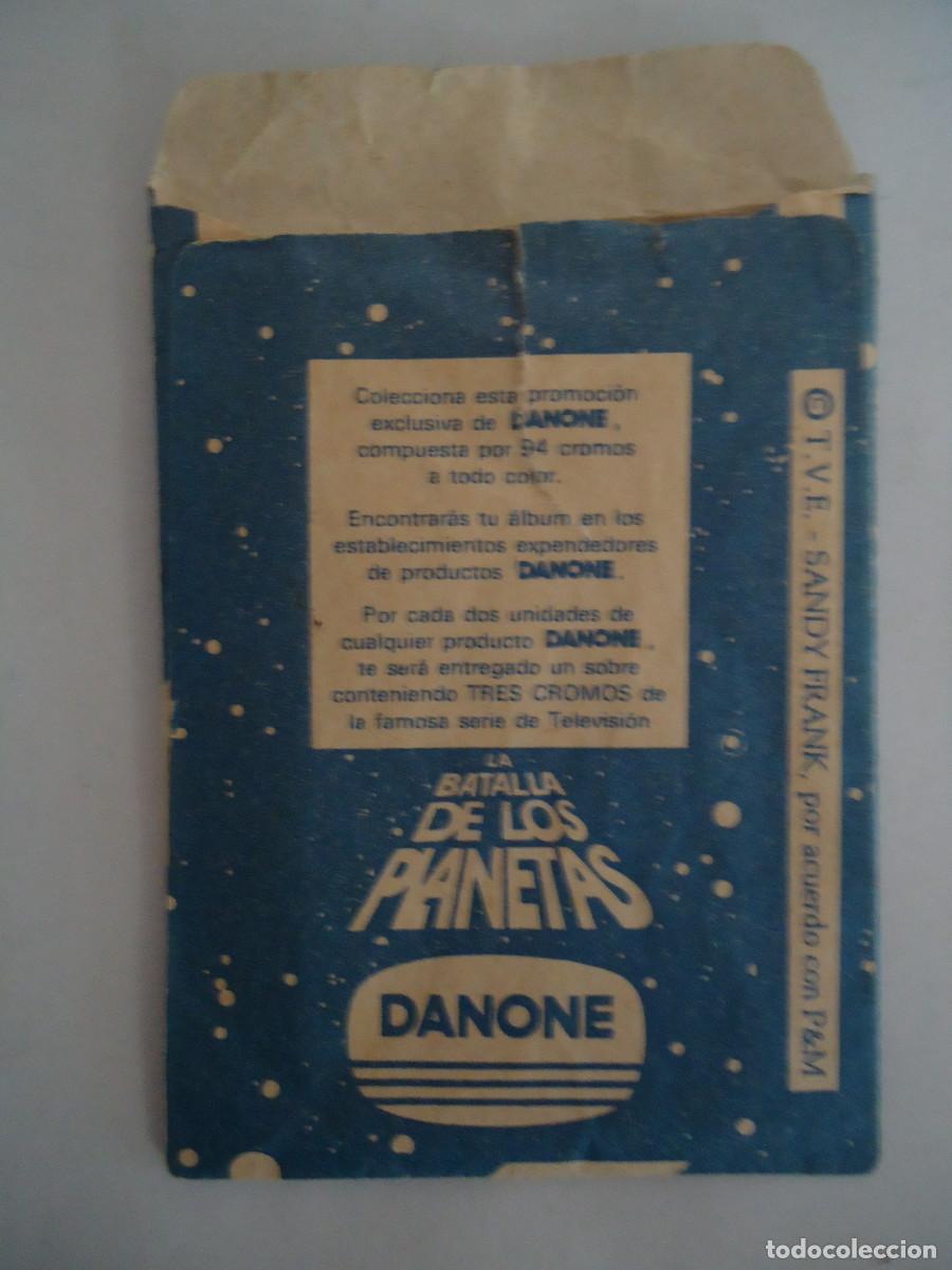 Coleccionismo cromos antiguos: SOBRE VACIO DE CROMOS LA BATALLA DE LOS PLANETAS DE DANONE. - Foto 2