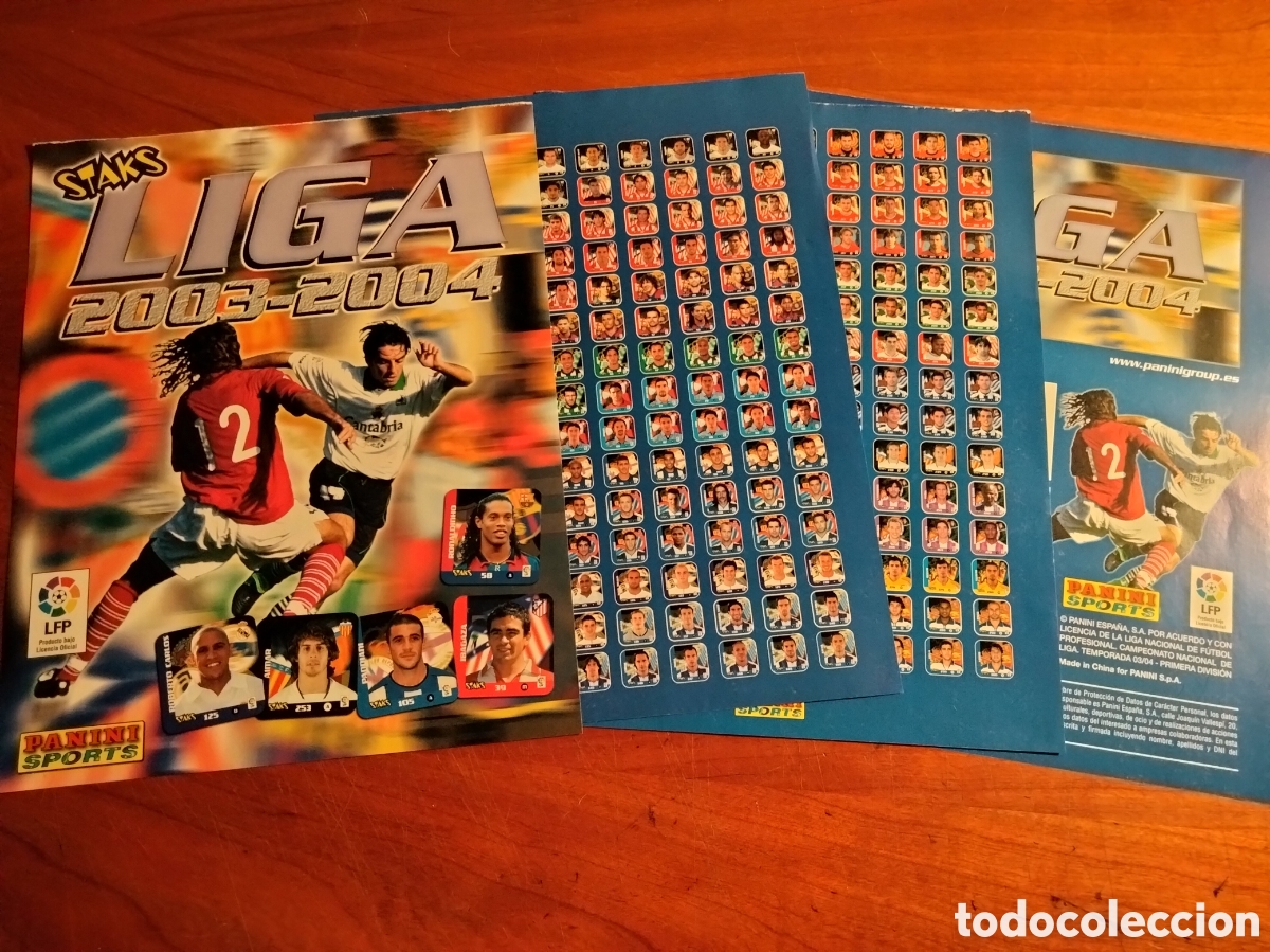Colecionismo Cromos antigos: PORTADAS ALBUM STAKS LIGA 2003/04 PANINI SPORTS