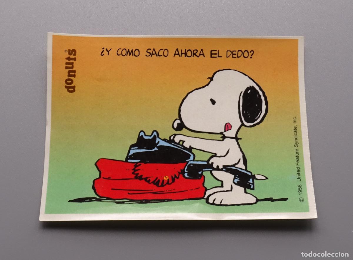 Coleccionismo cromos antiguos: Cromo Snoopy - Donuts - &iquest;Y c&oacute;mo saco ahora el dedo? - Foto 1