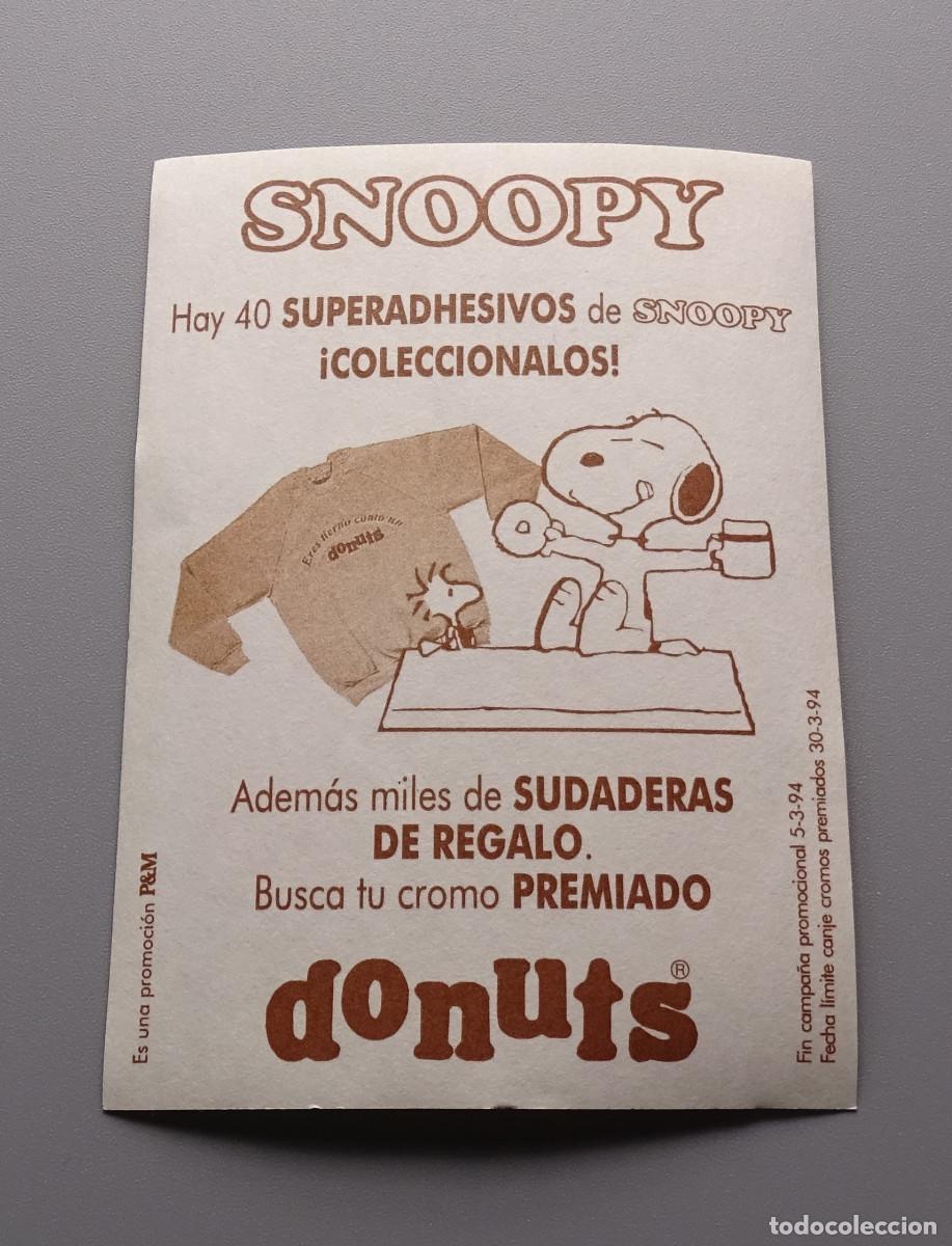 Coleccionismo cromos antiguos: Cromo Snoopy - Donuts - &iquest;Y c&oacute;mo saco ahora el dedo? - Foto 2