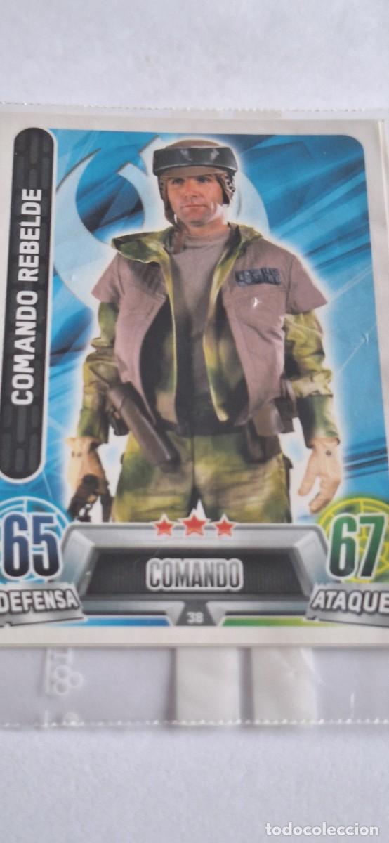 Coleccionismo cromos antiguos: Cromo Star Wars Force Attax num. 38 Comando Rebelde - Foto 1