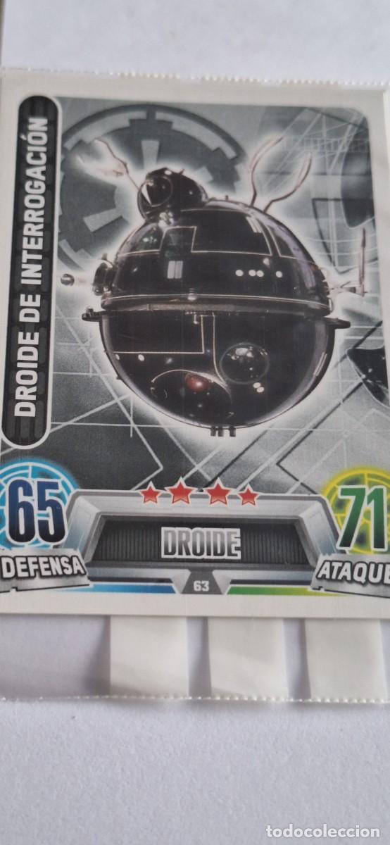 Coleccionismo cromos antiguos: Cromo Star Wars Force Attax num. 63 Droide de interrogacion - Foto 1