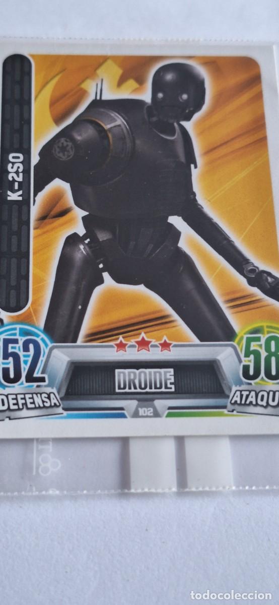 Coleccionismo cromos antiguos: Cromo Star Wars Force Attax num. 102 K-2SO - Foto 1