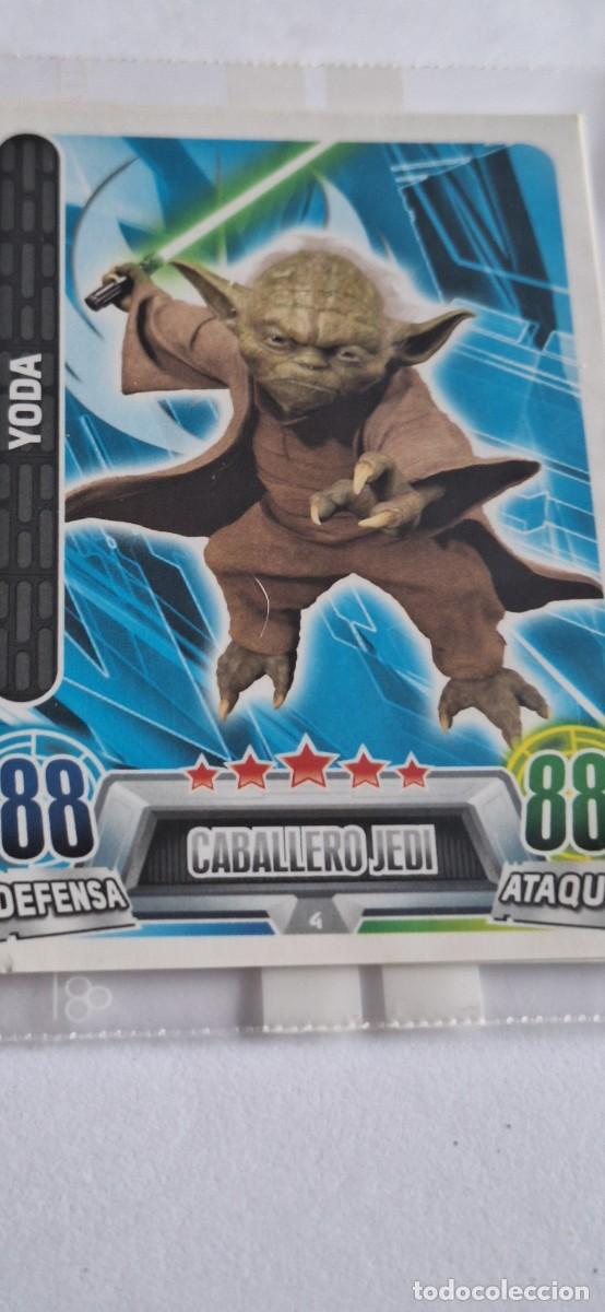 Coleccionismo cromos antiguos: Cromo Star Wars Force Attax num. 4 Yoda - Foto 1