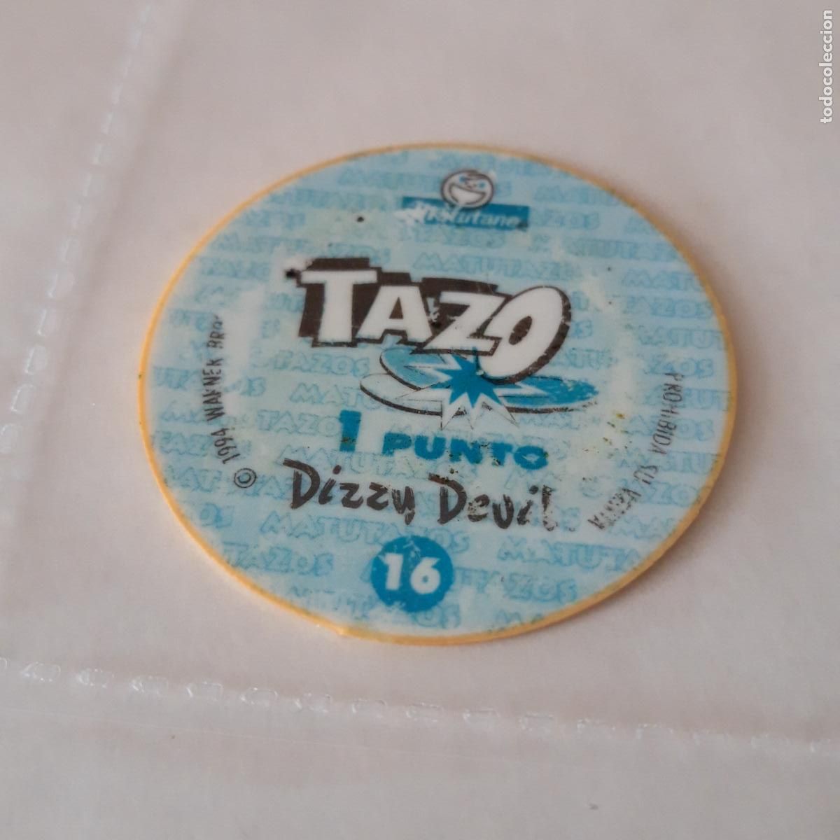 Coleccionismo cromos antiguos: TAZO REDONDO 16 DIZZY DEVIL MATUTANO 1994 CARPINTERAZO TINY TOONS WARNER BROS. - Foto 2