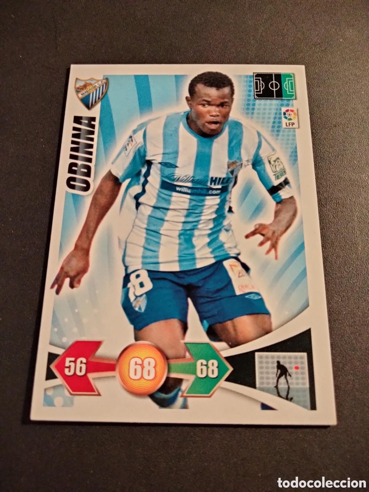 Coleccionismo cromos antiguos: OBINNA MALAGA ADRENALYN 2009/10 PANINI - Foto 1