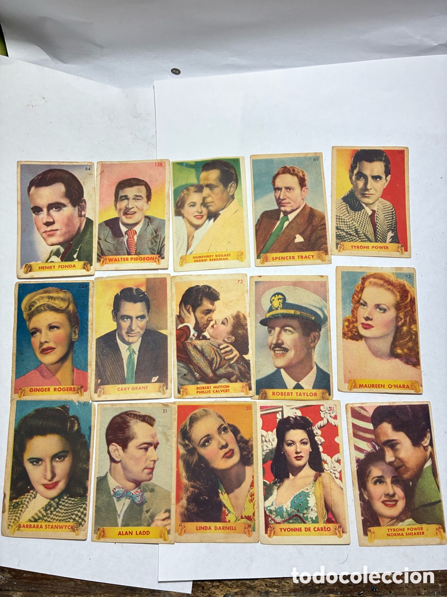 Collectable Antique Stickers: 37 CROMOS LEJIA LA CARABELA MALAGA CINE ACTOR ACTRIZ /PAPEL 18