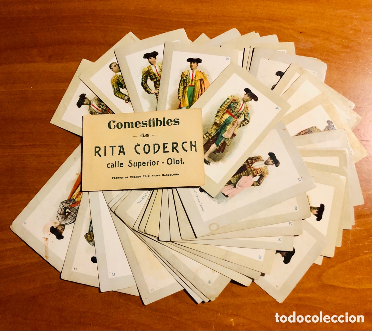 Coleccionismo cromos antiguos: COLECCI&Oacute;N TOREROS, 46 CROMOS PAPEL, (COMESTIBLES RITA CODERCH), RARA!! - Foto 1