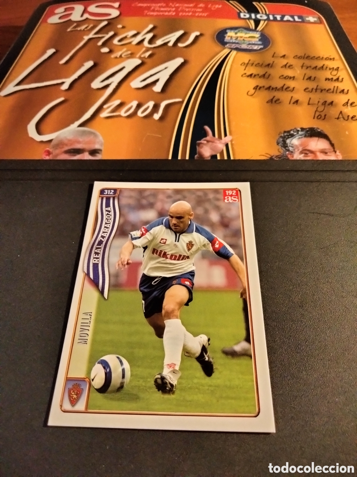 Coleccionismo cromos antiguos: MOVILLA # 192 VERSION AS REAL ZARAGOZA # 312 FICHAS LA LIGA 2004/05 MUNDICROMO