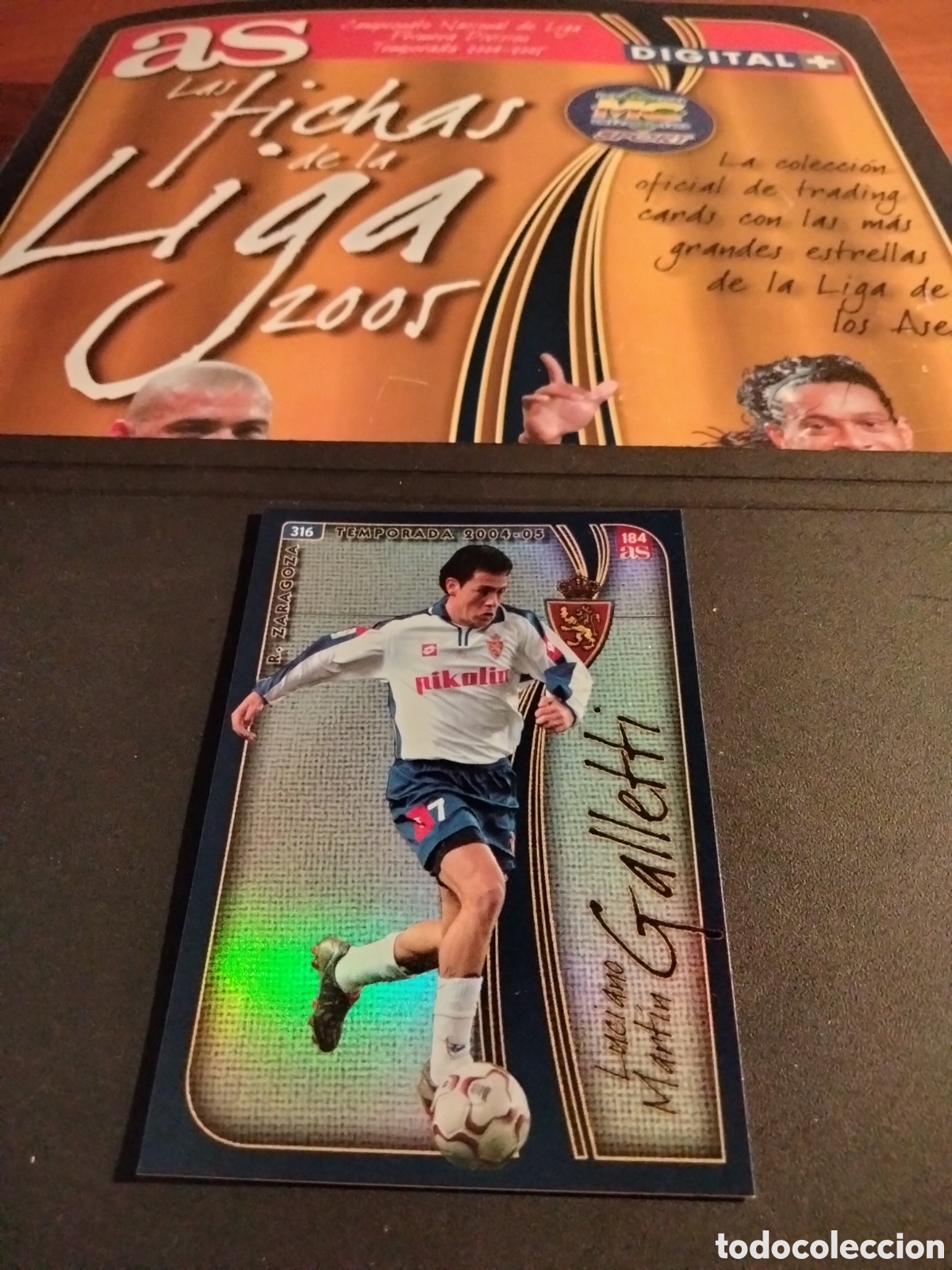 Colecionismo Cromos antigos: GALLETTI # 184 VERSION AS REAL ZARAGOZA # 316 FICHAS LA LIGA 2004/05 MUNDICROMO