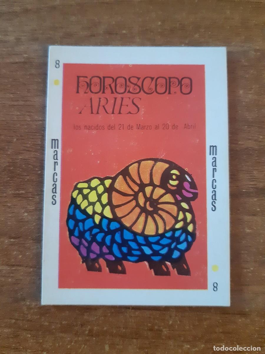Colecionismo Cromos antigos: CROMO NAIPE MARCAS OCHO DE OROS HOR&Oacute;SCOPO ARIES EDICIONES ANCEO 1973. NUNCA PEGADO, SIN PEGAR