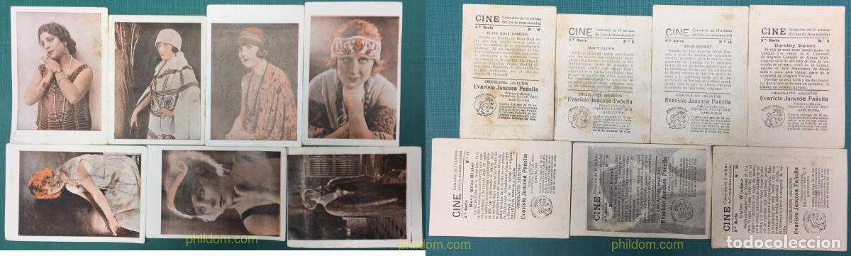 Coleccionismo cromos antiguos: 7 CROMOS ARTISTAS DE CINE DE MAMA MUNDIAL 4&ordf; SERIE CHOCOLATES JUNCOSA PA&Ntilde;ELLA