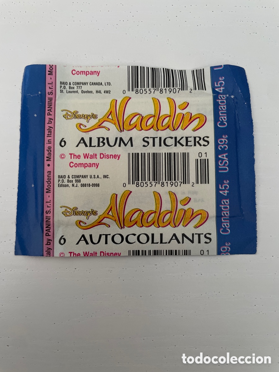 Coleccionismo cromos antiguos: ALADDIN Sobre de cromos sin abrir - Foto 2