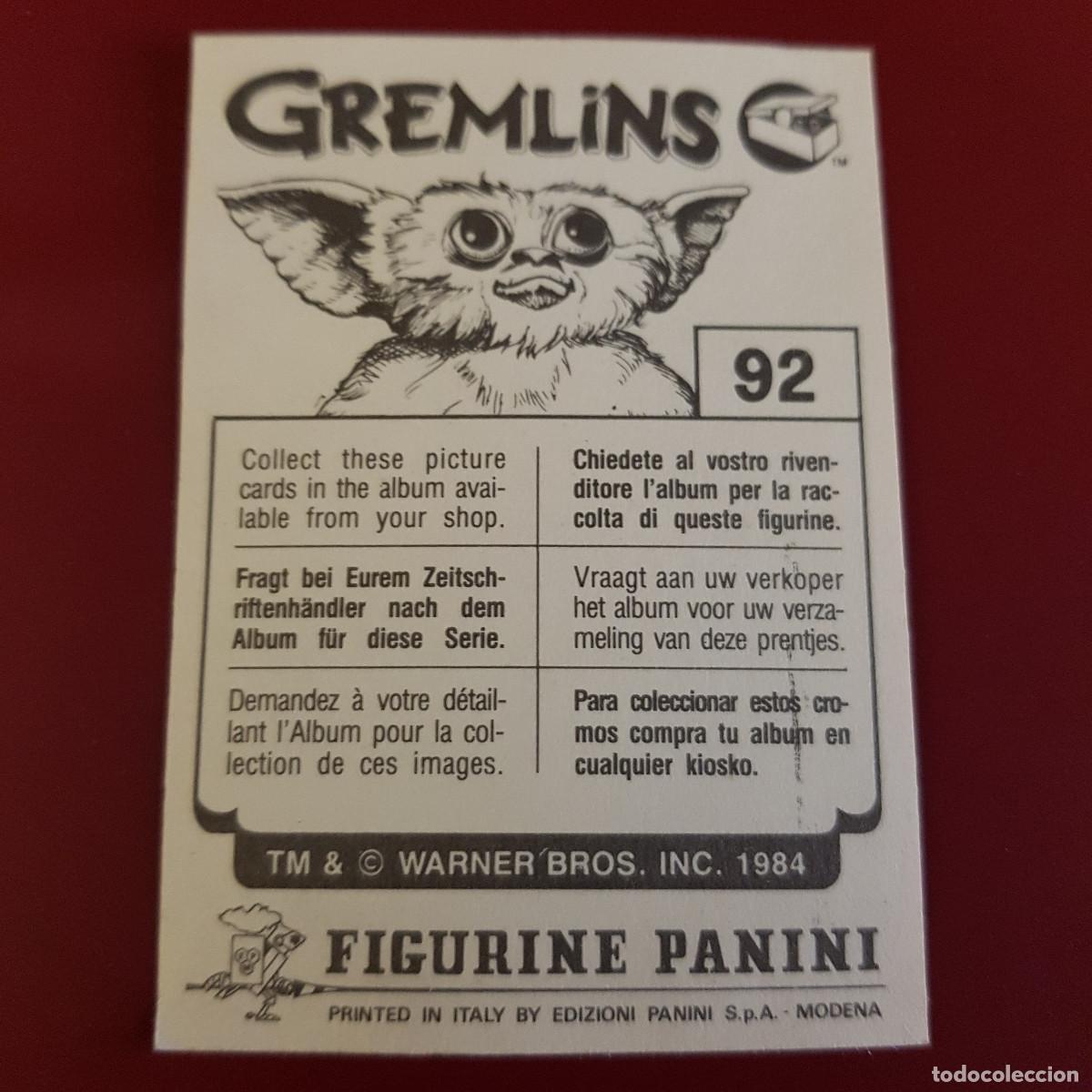 Coleccionismo cromos antiguos: PANINI - GREMLINS - WARNER BROS - 1984 - 92 - NUNCA PEGADO - Foto 2