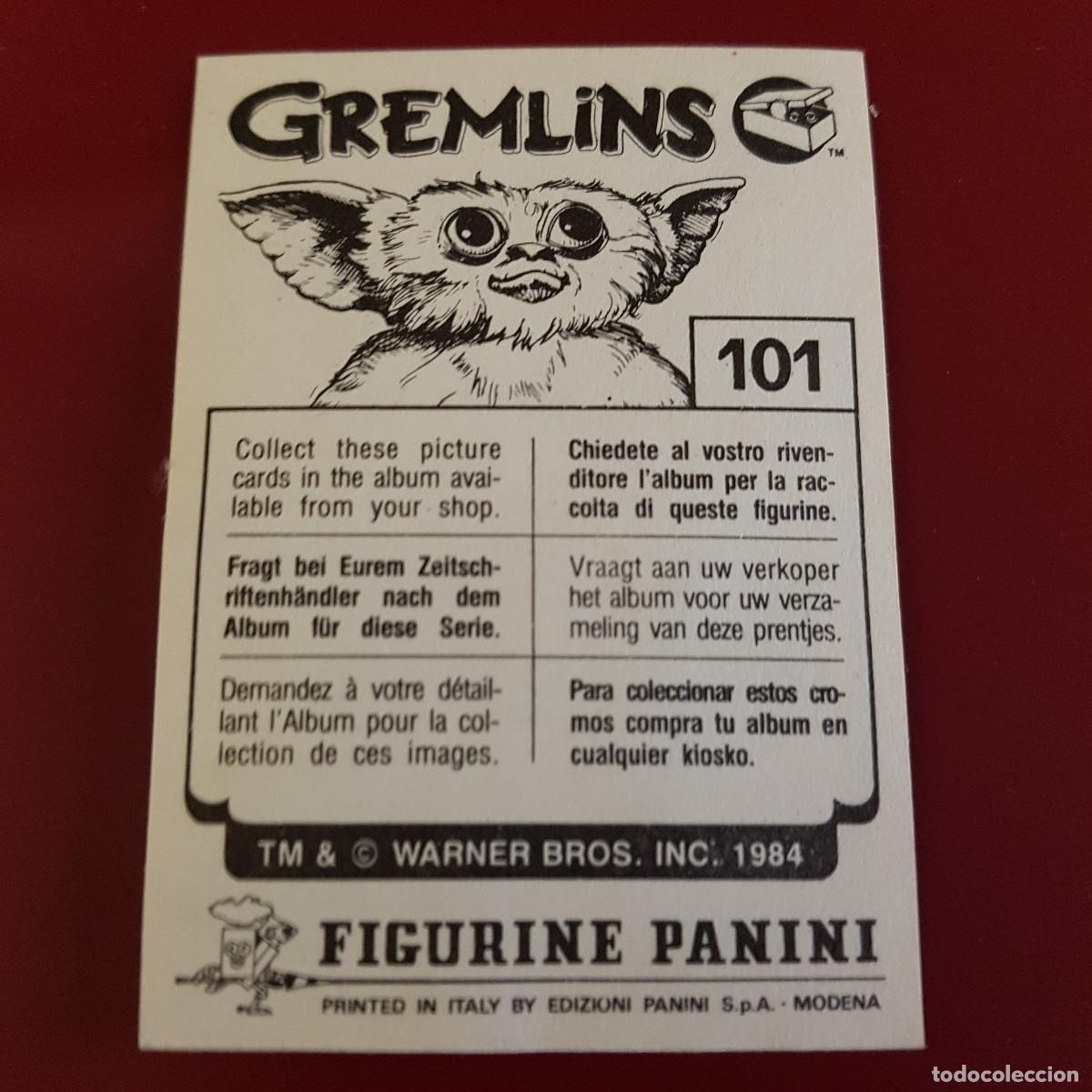 Coleccionismo cromos antiguos: PANINI - GREMLINS - WARNER BROS - 1984 - 101 - NUNCA PEGADO - Foto 2